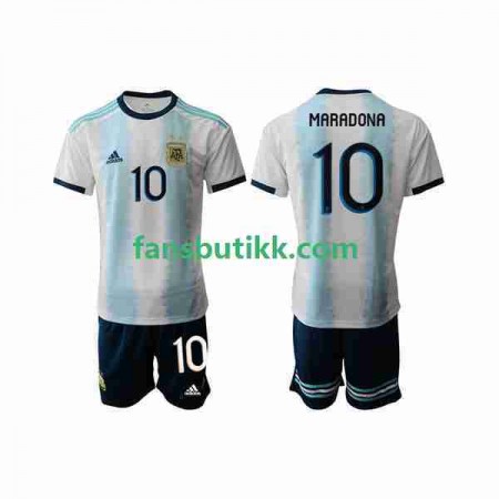 Fotballdrakt Argentina Maradona 10 Barn Hjemmetrøye 2019-2020 Kortermet